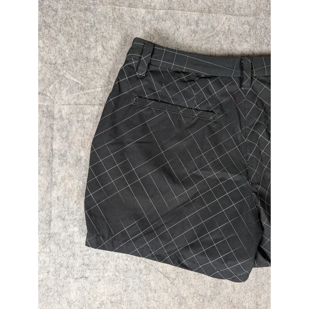 Nike Golf Dri-FIT Shorts Mens Black White Grid Geometric Athletic 6086